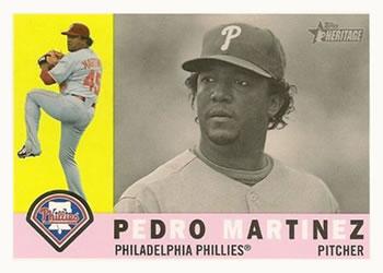 #563b Pedro Martinez - Philadelphia Phillies - 2009 Topps Heritage Baseball