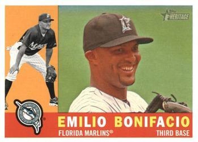 #564 Emilio Bonifacio - Florida Marlins - 2009 Topps Heritage Baseball