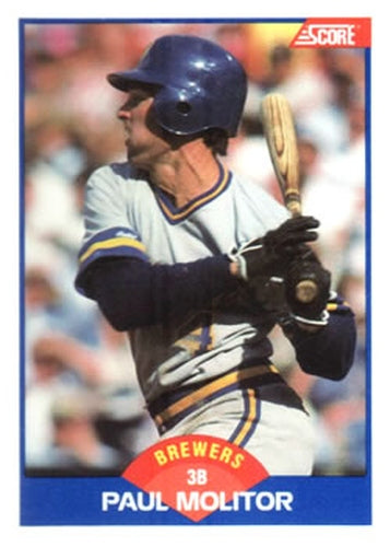 #565 Paul Molitor - Milwaukee Brewers - 1989 Score Baseball