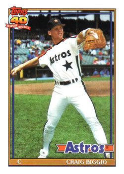 #565 Craig Biggio - Houston Astros - 1991 Topps Baseball