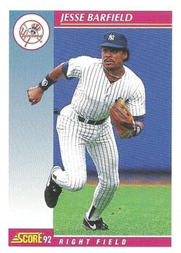 #565 Jesse Barfield - New York Yankees - 1992 Score Baseball