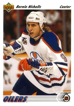 #566 Bernie Nicholls - Edmonton Oilers - 1991-92 Upper Deck Hockey