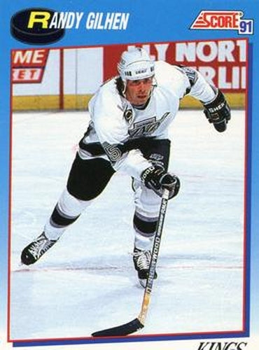 #566 Randy Gilhen - Los Angeles Kings - 1991-92 Score Canadian Bilingual Hockey