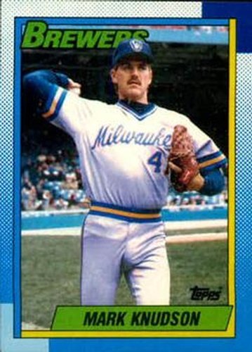 #566 Mark Knudson - Milwaukee Brewers - 1990 Topps Baseball