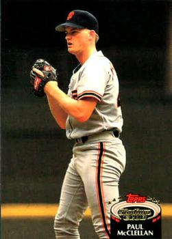 #566 Paul McClellan - San Francisco Giants - 1992 Stadium Club Baseball