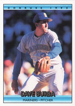 #566 Dave Burba - Seattle Mariners - 1992 Donruss Baseball