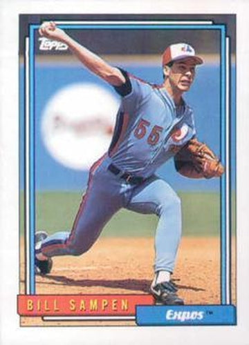 #566 Bill Sampen - Montreal Expos - 1992 Topps Baseball