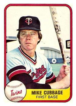 #566 Mike Cubbage - Minnesota Twins - 1981 Fleer Baseball