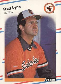 #566 Fred Lynn - Baltimore Orioles - 1988 Fleer Baseball
