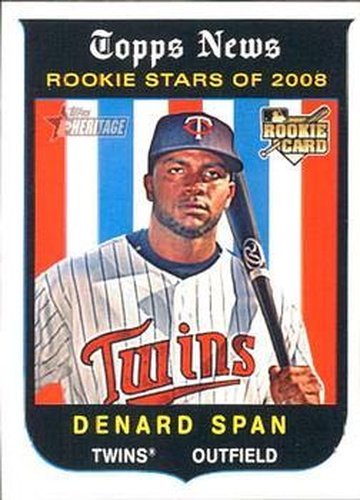 #567 Denard Span - Minnesota Twins - 2008 Topps Heritage Baseball