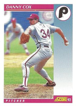 #568 Danny Cox - Philadelphia Phillies - 1992 Score Baseball