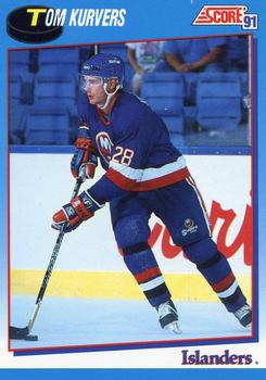 #568 Tom Kurvers - New York Islanders - 1991-92 Score Canadian Bilingual Hockey