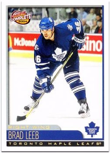 #568 Brad Leeb - Toronto Maple Leafs - 2003-04 Pacific Complete Hockey