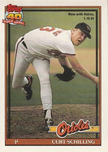 #569 Curt Schilling - Houston Astros - 1991 O-Pee-Chee Baseball