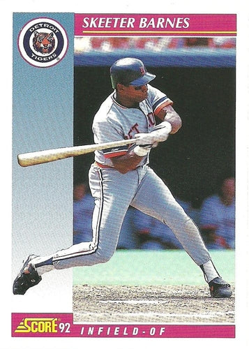 #569 Skeeter Barnes - Detroit Tigers - 1992 Score Baseball