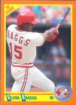 #56T Glenn Braggs - Cincinnati Reds - 1990 Score Rookie & Traded Baseball