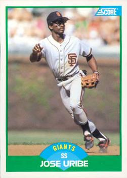 #56 Jose Uribe - San Francisco Giants - 1989 Score Baseball