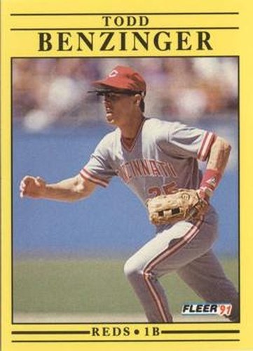 #56 Todd Benzinger - Cincinnati Reds - 1991 Fleer Baseball