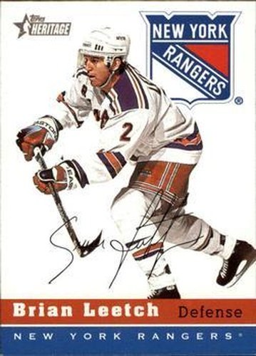 #56 Brian Leetch - New York Rangers - 2000-01 Topps Heritage Hockey
