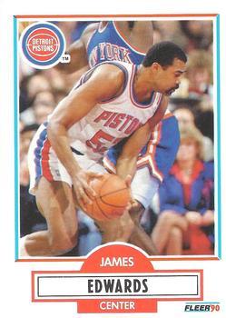 #56 James Edwards - Detroit Pistons - 1990-91 Fleer Basketball