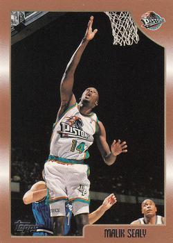 #56 Malik Sealy - Detroit Pistons - 1998-99 Topps Basketball