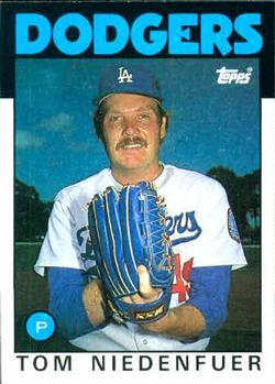#56 Tom Niedenfuer - Los Angeles Dodgers - 1986 Topps Baseball