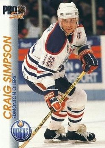 #56 Craig Simpson - Edmonton Oilers - 1992-93 Pro Set Hockey