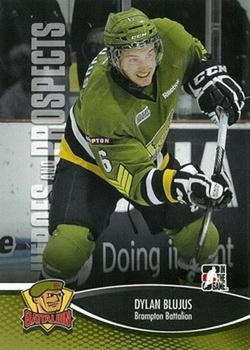 #56 Dylan Blujus - Brampton Battalion - 2012-13 In The Game Heroes and Prospects Hockey