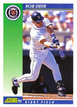 #56 Rob Deer - Detroit Tigers - 1992 Score Baseball