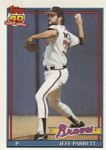 #56 Jeff Parrett - Atlanta Braves - 1991 O-Pee-Chee Baseball