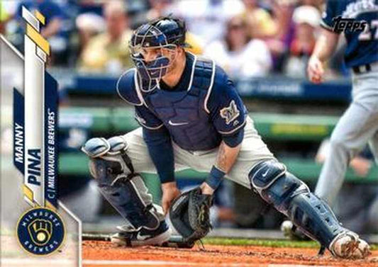 #570 Manny Pina - Milwaukee Brewers - 2020 Topps Baseball