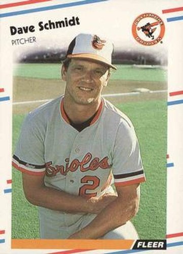 #571 Dave Schmidt - Baltimore Orioles - 1988 Fleer Baseball