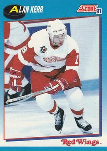 #571 Alan Kerr - Detroit Red Wings - 1991-92 Score Canadian Bilingual Hockey