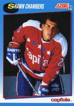 #572 Shawn Chambers - Washington Capitals - 1991-92 Score Canadian Bilingual Hockey