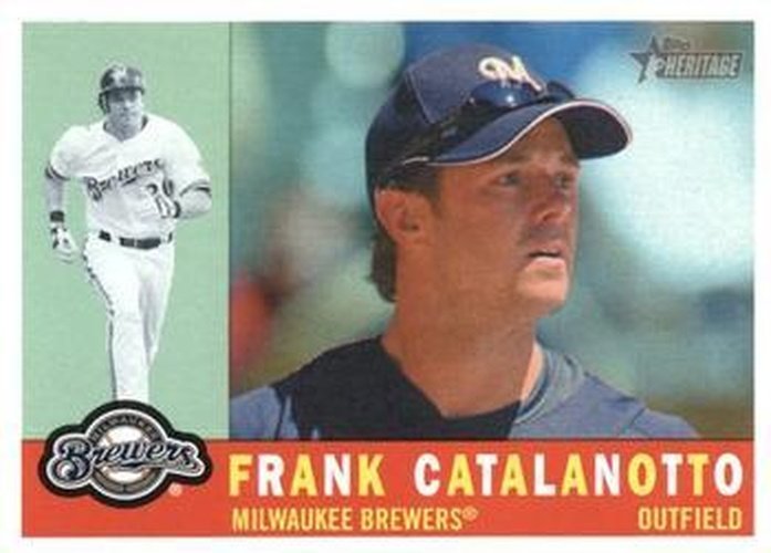 #572 Frank Catalanotto - Milwaukee Brewers - 2009 Topps Heritage Baseball