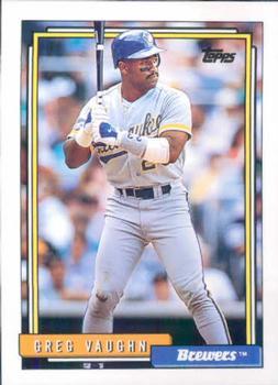 #572 Greg Vaughn - Milwaukee Brewers - 1992 Topps Baseball