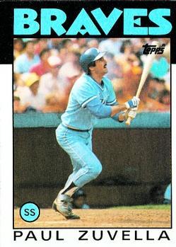 #572 Paul Zuvella - Atlanta Braves - 1986 Topps Baseball