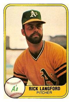 #572 Rick Langford - Oakland Athletics - 1981 Fleer Baseball