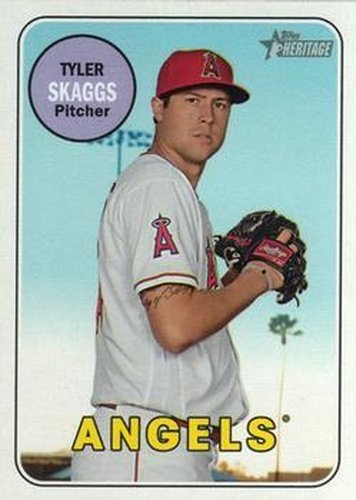 #572 Tyler Skaggs - Los Angeles Angels - 2018 Topps Heritage Baseball