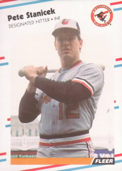 #573 Pete Stanicek - Baltimore Orioles - 1988 Fleer Baseball