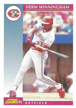 #574 Herm Winningham - Cincinnati Reds - 1992 Score Baseball
