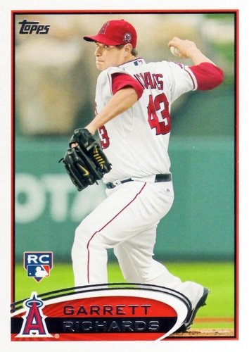 #575 Garrett Richards - Los Angeles Angels - 2012 Topps Baseball