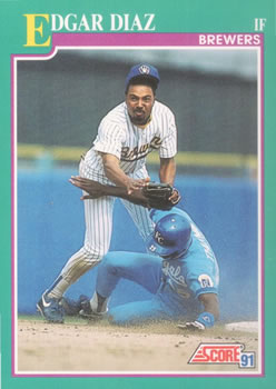 #576 Edgar Diaz - Milwaukee Brewers - 1991 Score Baseball