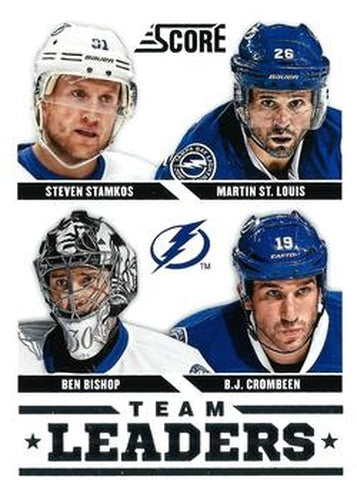 #576 B.J. Crombeen / Ben Bishop / Martin St. Louis / Steven Stamkos - Tampa Bay Lightning - 2013-14 Score Hockey
