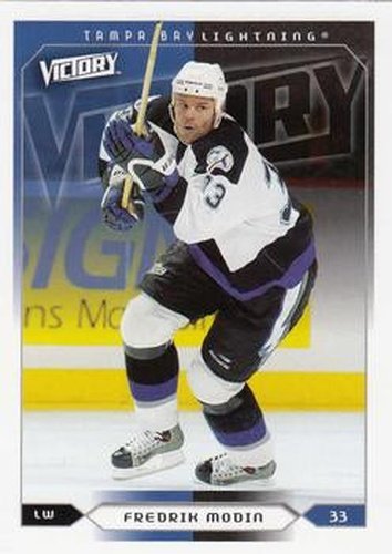 #175 Fredrik Modin - Tampa Bay Lightning - 2005-06 Upper Deck Victory Hockey