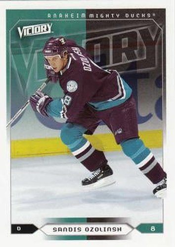 #5 Sandis Ozolinsh - Anaheim Mighty Ducks - 2005-06 Upper Deck Victory Hockey