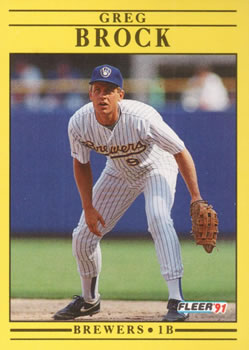 #577 Greg Brock - Milwaukee Brewers - 1991 Fleer Baseball