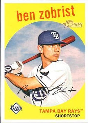 #577 Ben Zobrist - Tampa Bay Rays - 2008 Topps Heritage Baseball