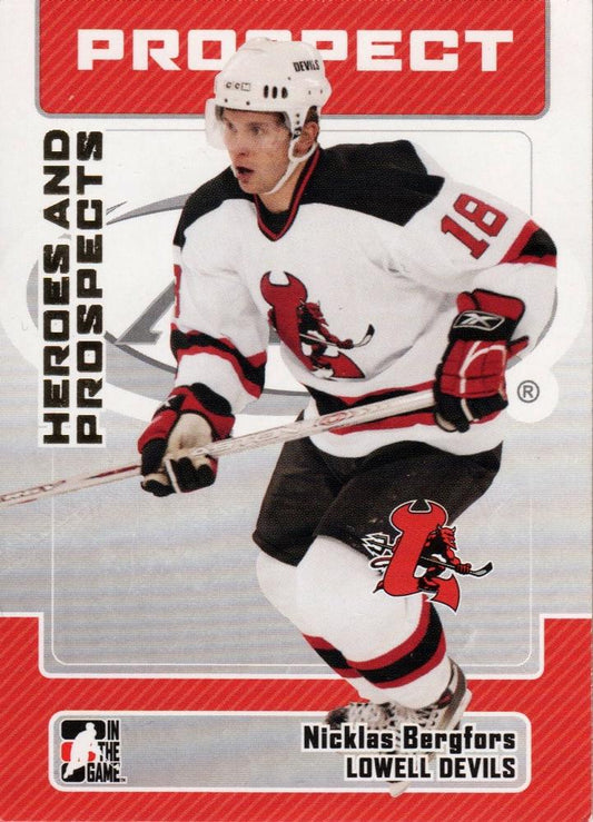 #158 Nicklas Bergfors - Lowell Devils - 2006-07 In The Game Heroes and Prospects Hockey
