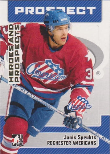 #174 Janis Sprukts - Rochester Americans - 2006-07 In The Game Heroes and Prospects Hockey